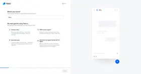 Tidio onboarding — choosing a main goal