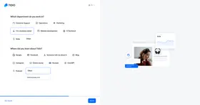 Tidio onboarding — department and referral source
