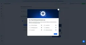 Tidio onboarding — 7-day full-featured trial starts
