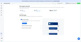 Tidio Getting Started dashboard after signup